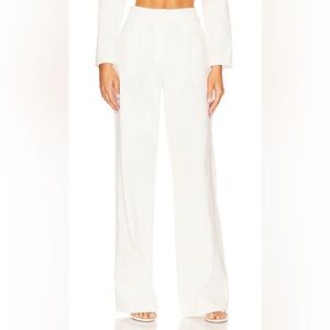 SELMACILEK High Rise Pleated Pant in Ecru (white)